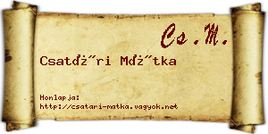 Csatári Mátka névjegykártya